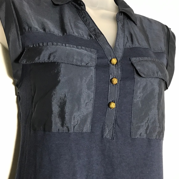 BANANA REPUBLIC | Casual Blue Silky Blouse - S - Picture 3 of 8